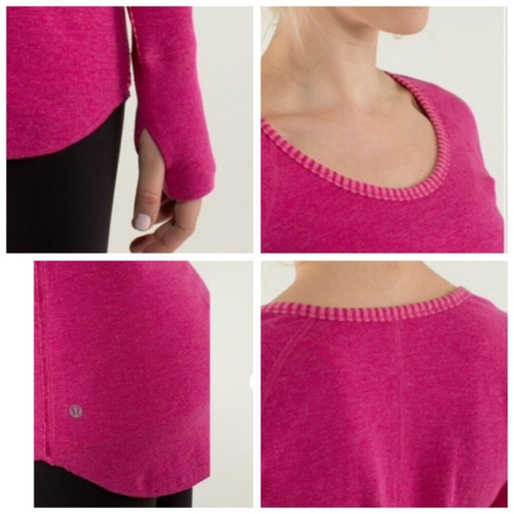 Lululemon Reversible Open Your Heart Striped Long Sleeve Crew Neck Top Long 12 - Picture 9 of 14